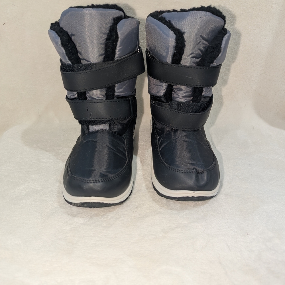 Cozy Black and Gray Kids Winter Boots